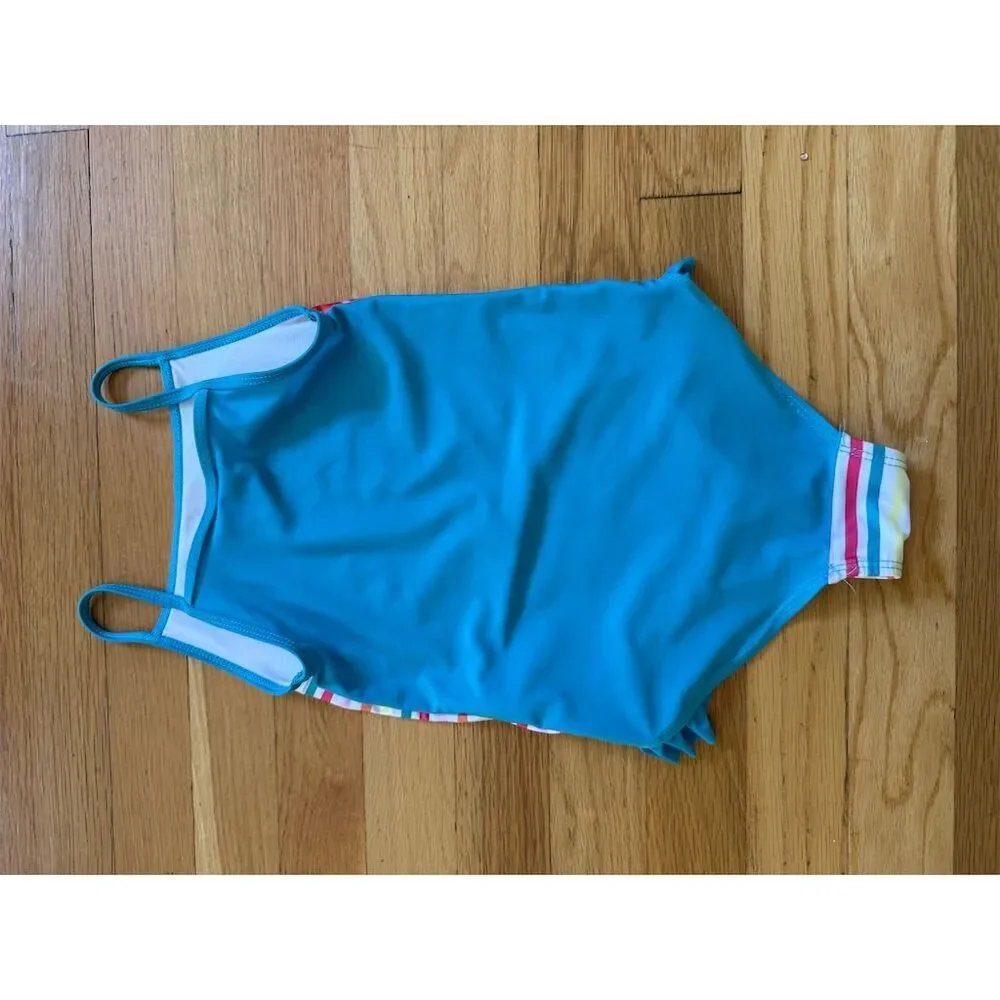 Disney Girls Ariel One-Piece Swimsuit Size 6 Multicolor Striped​